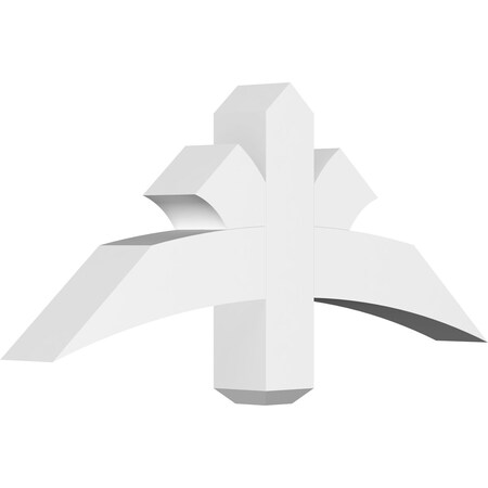 Ekena Millwork Davenport Architectural Grade PVC Gable Bracket, 36"W x 15"H x 4"D x 4"F, 10/12 Pitch GBP036X15X0404DAV00